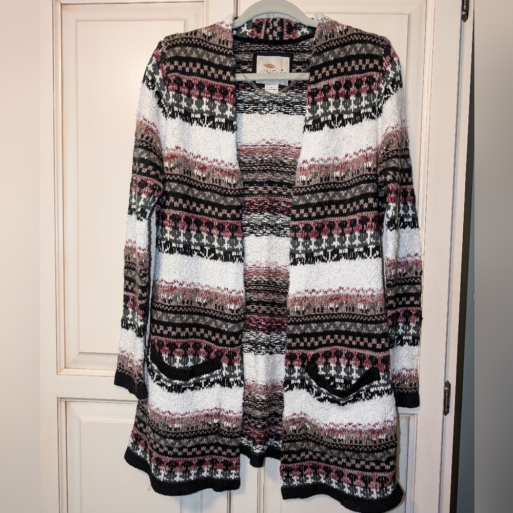 Bob Timberlake Black, Red and White Geometric Cardigan Sweater """CLEARANCE**"